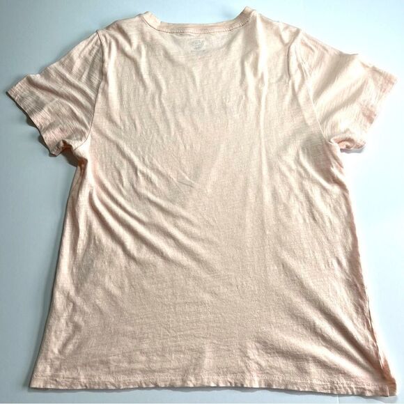 J. Crew Short Sleeve Lightweight Cotton Tee Pale Pink FEEL GOOD Expression Large - Picture 9 of 10